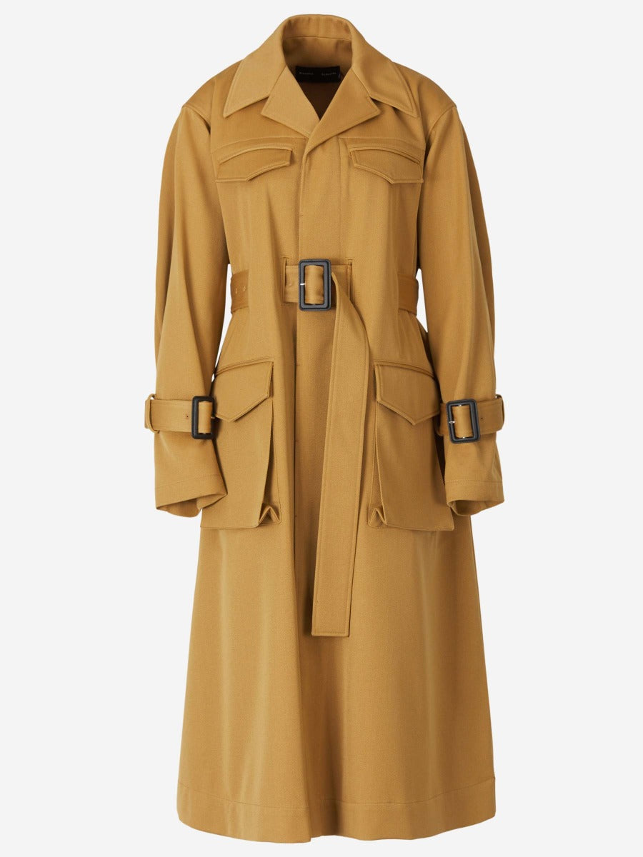 Proenza Schouler Gabardina Cinturón Lana color Caramelo sku 773-000157 01 - Foto 4