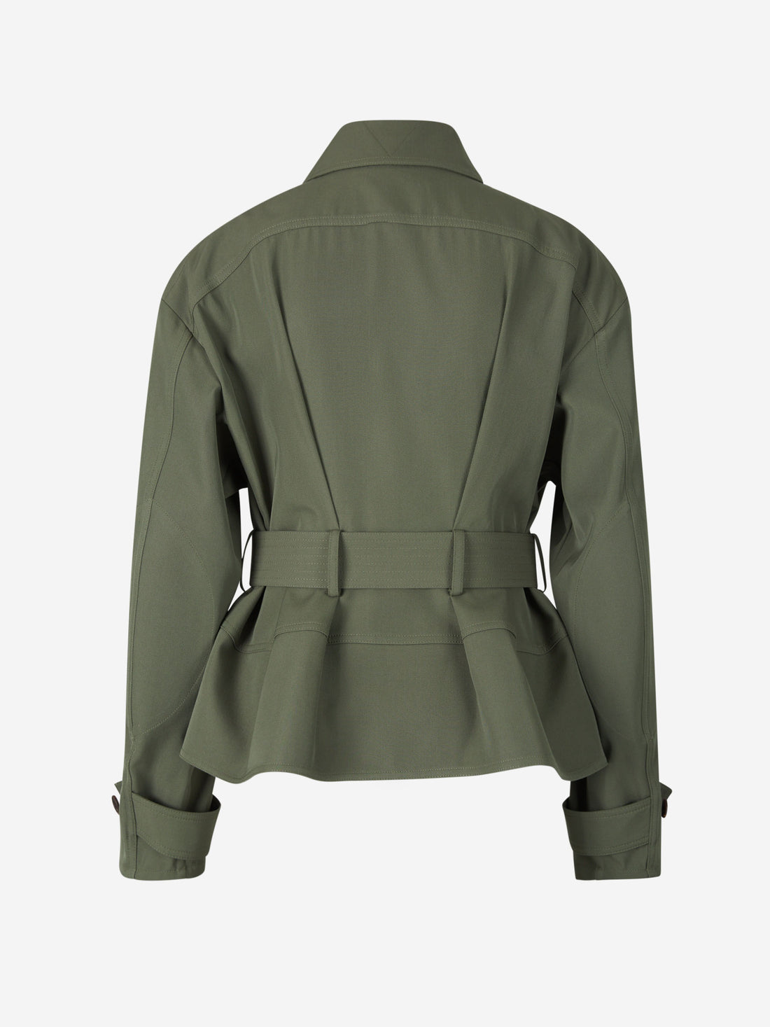 Alexander McQueen Gabardina Cinturón Lana color Verde Militar sku 773-000178 01 - Foto 2