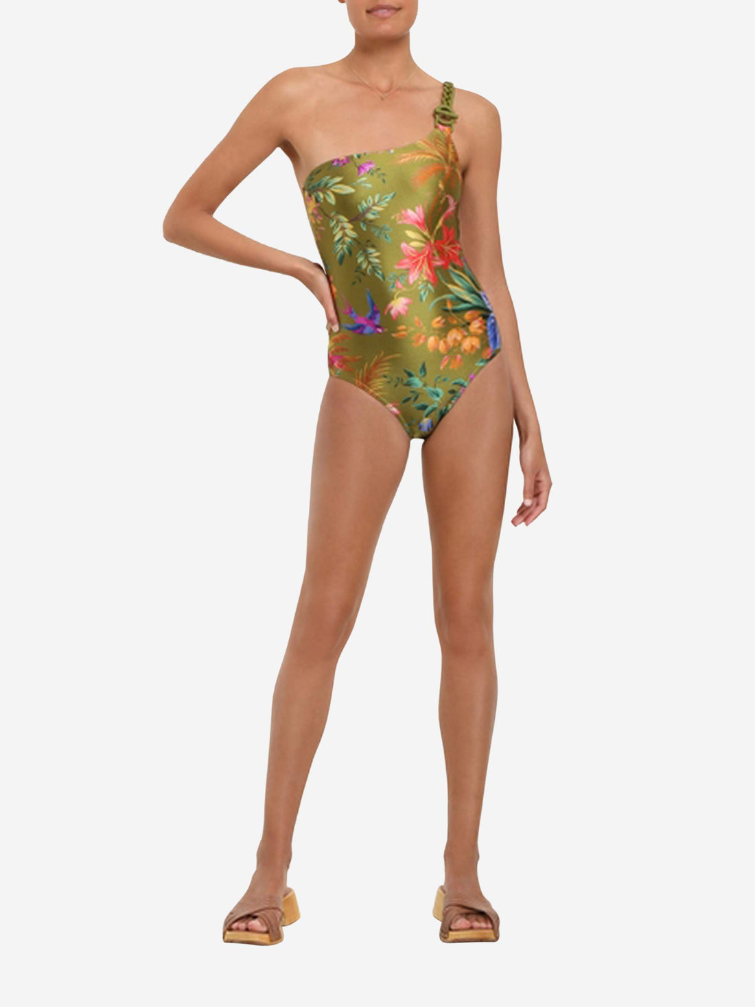 Zimmermann Bañador Tropicana Asimétrico color Verde Militar sku 781-000439 01 - Foto 2