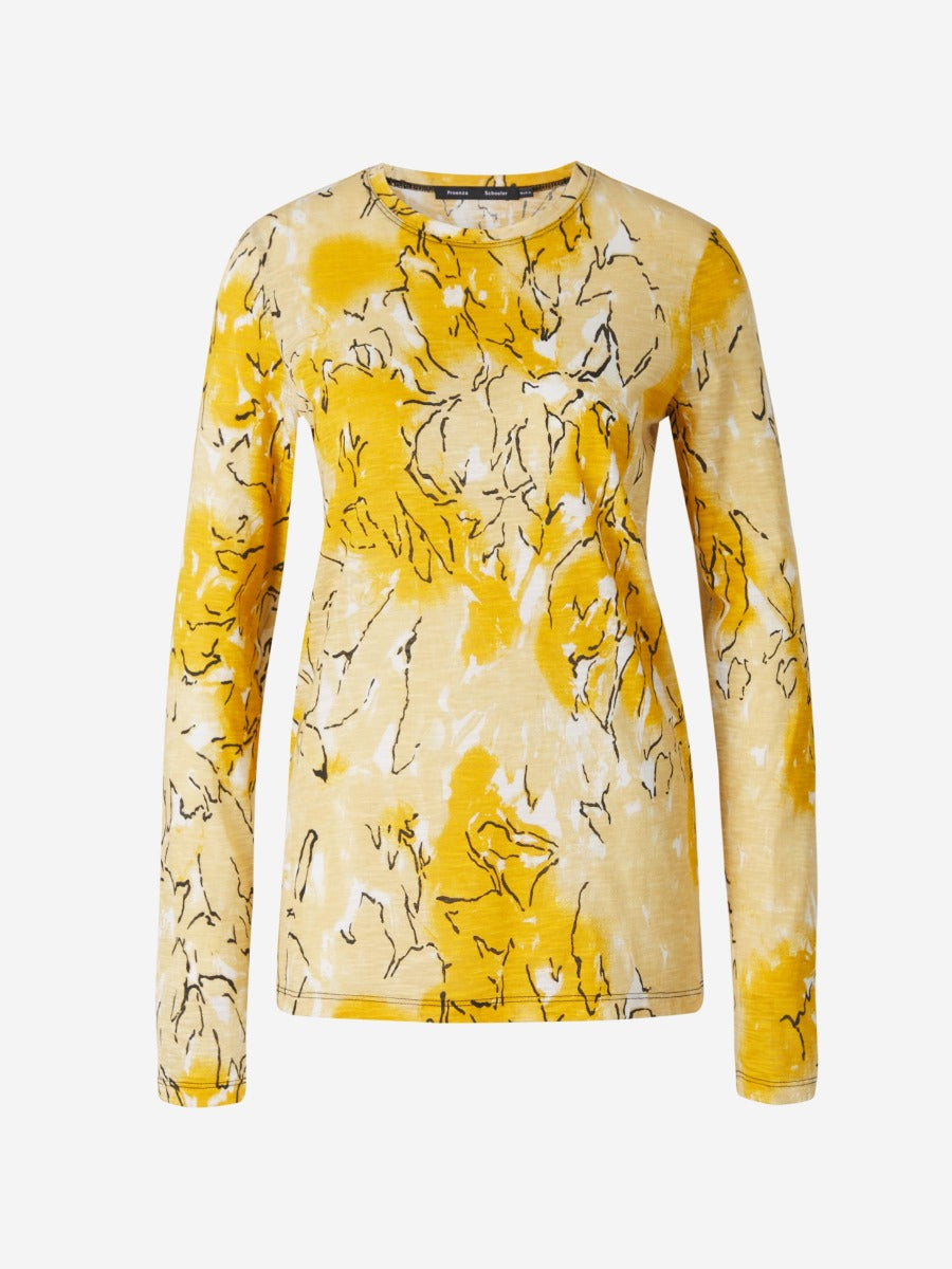 Proenza Schouler Camiseta Estampado Abstracto color Mostaza sku 782-001403 01 - Foto 1