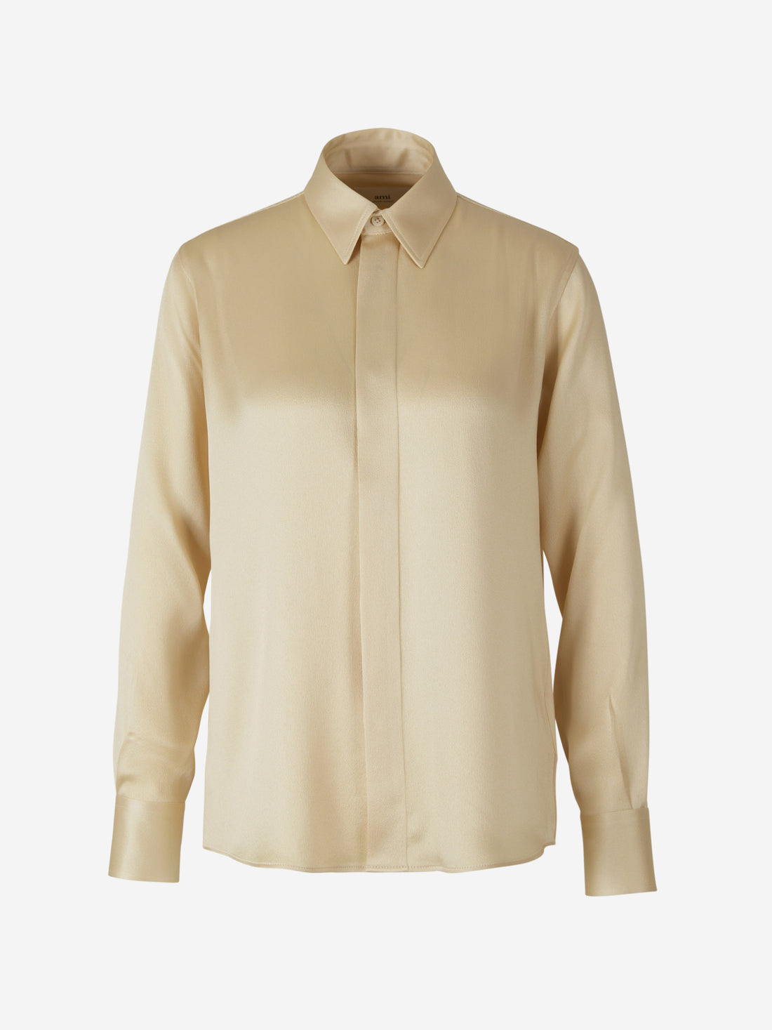 Ami Paris Camiseta Fluida Seda color Beis sku 782-001414 01 - Foto 1