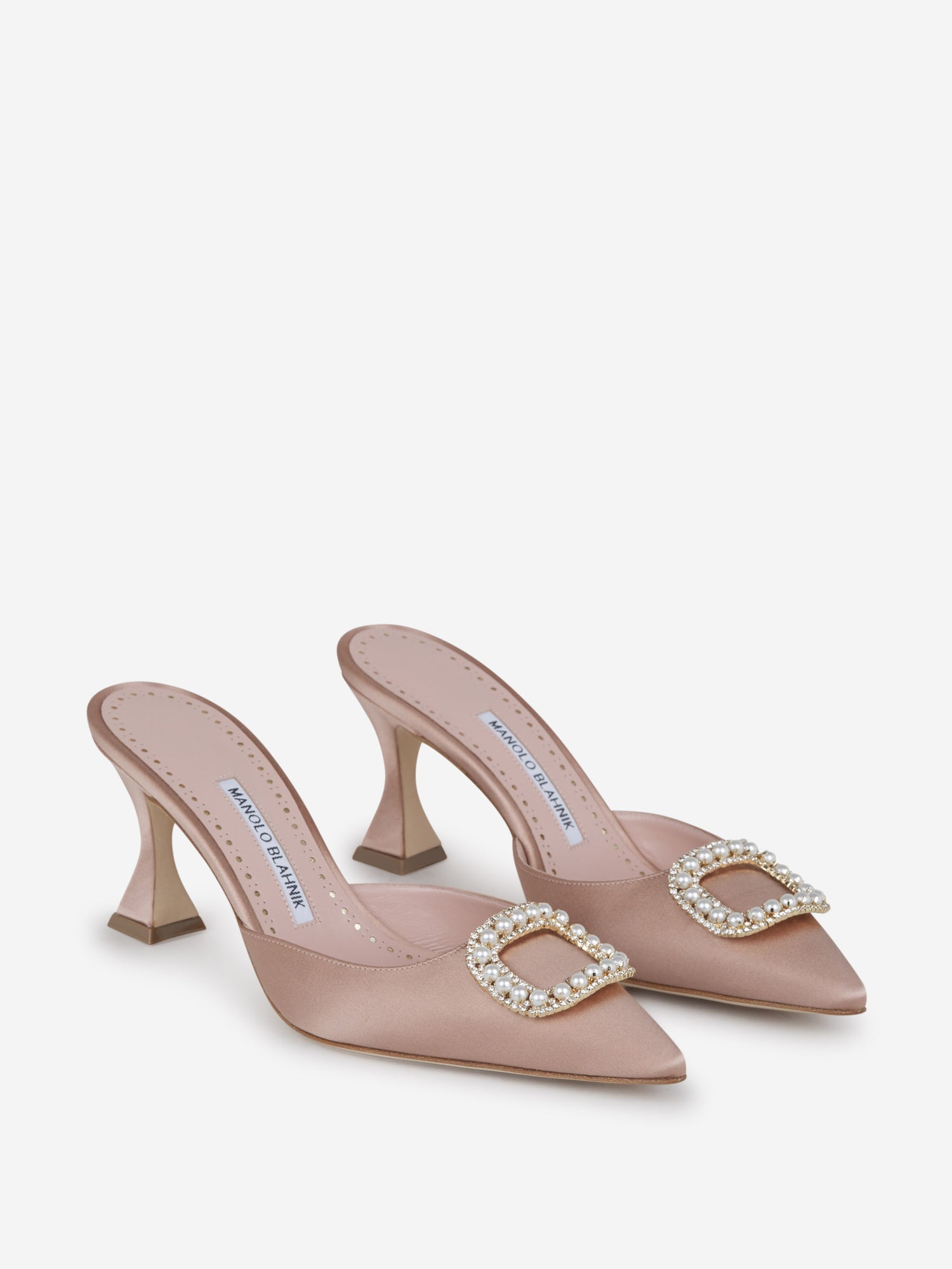 Manolo Blahnik Mules Fabetamu Raso color Rosa Envejecido sku 800-004793 01 - Foto 2
