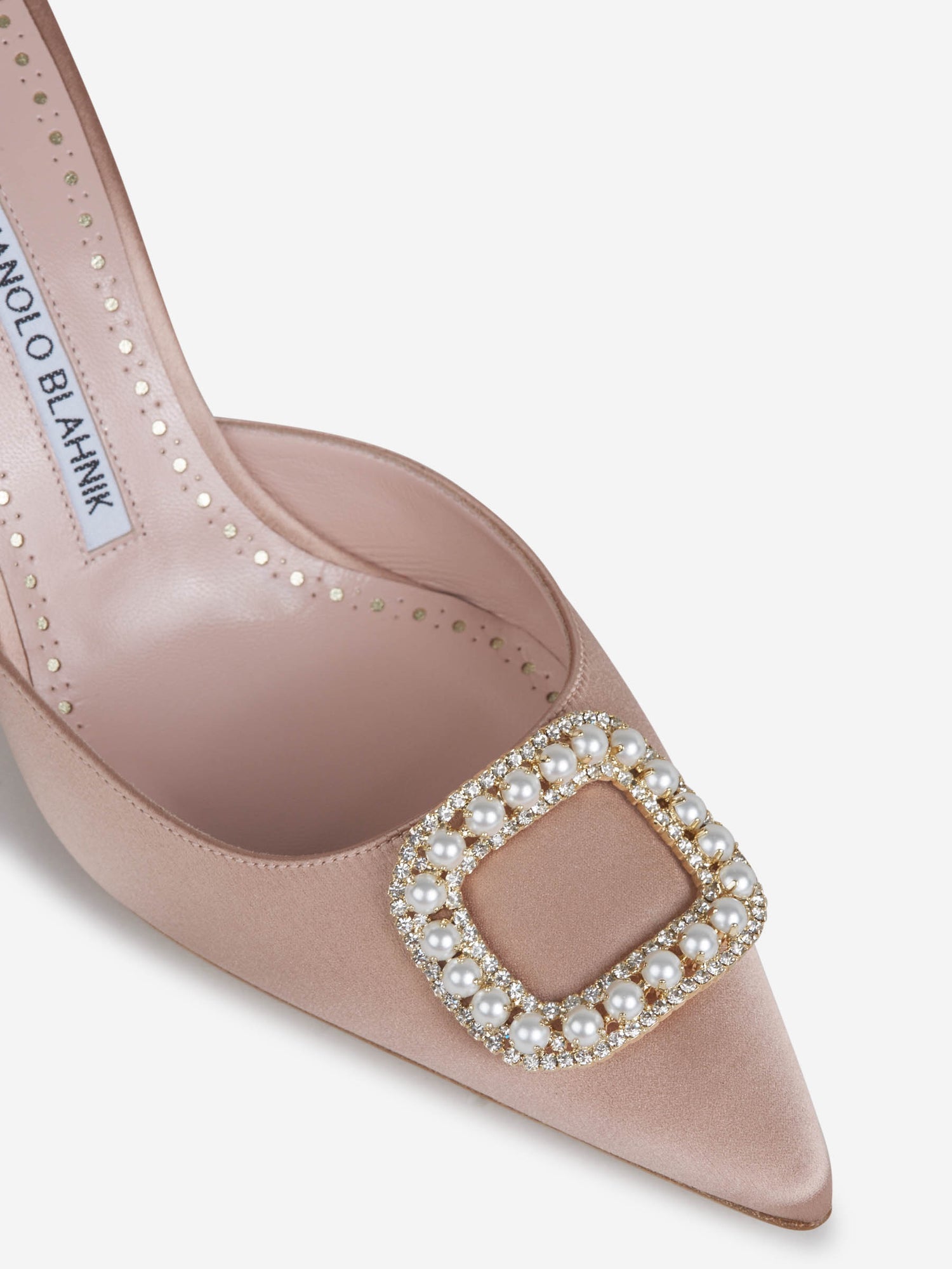 Manolo Blahnik Mules Fabetamu Raso color Rosa Envejecido sku 800-004793 01 - Foto 4