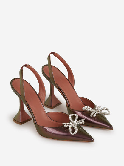 Amina Muaddi Zapatos Rosie Glass color Marrón sku 800-004851 01 - Foto 2