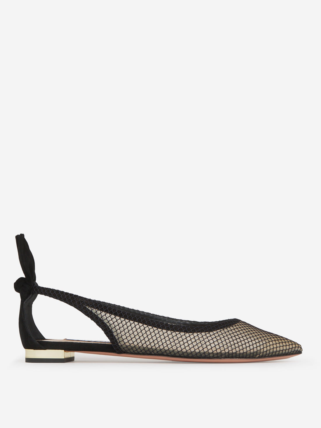 Aquazzura Bailarinas Bow Tie Mesh color Negro sku 800-005067 01 - Foto 1