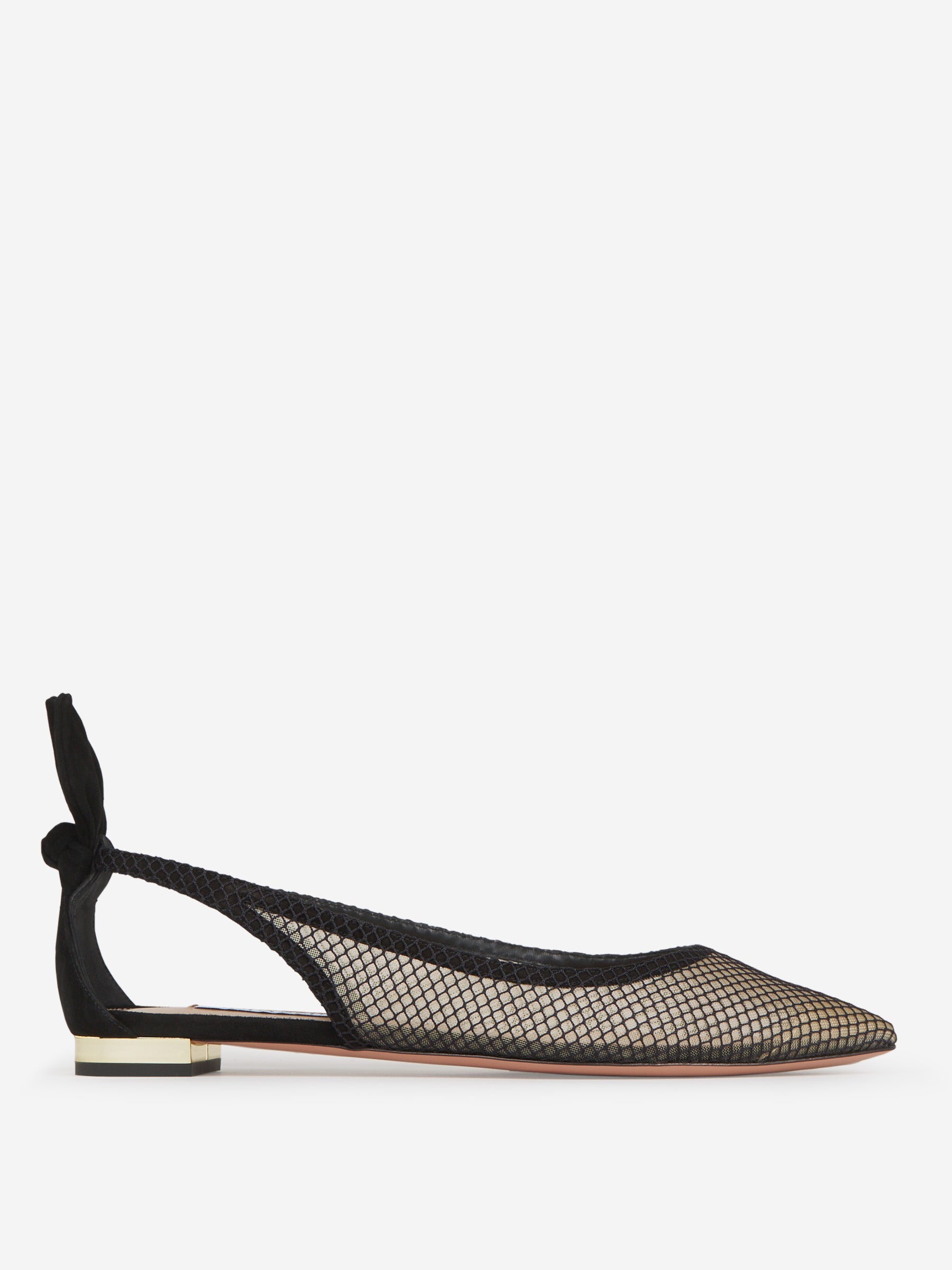 Aquazzura Bailarinas Bow Tie Mesh color Negro sku 800-005067 01 - Foto 1