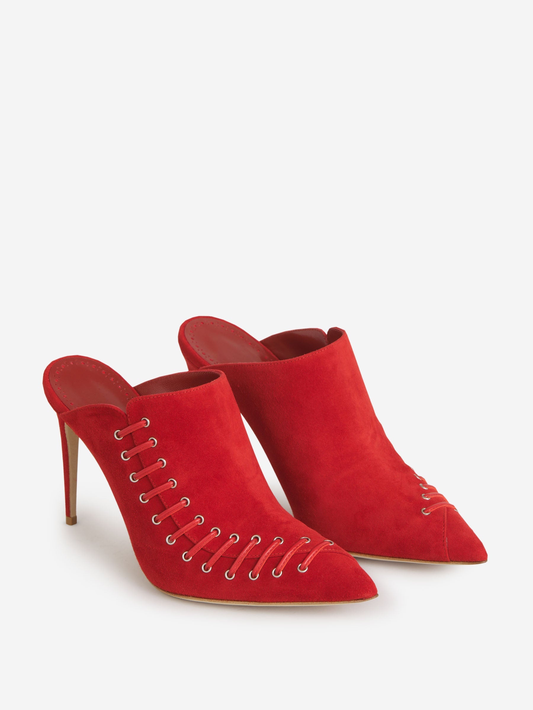 Manolo Blahnik Mules Dobre Encaje color Rojo sku 800-005109 01 - Foto 2