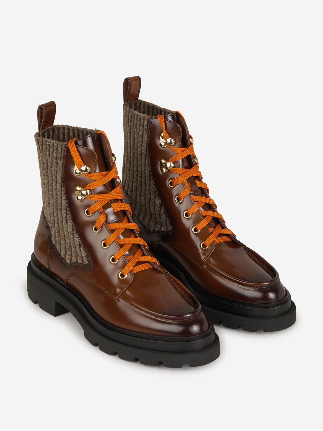 Santoni Botas Cordones Piel color Marrón sku 805-000638 01 - Foto 2