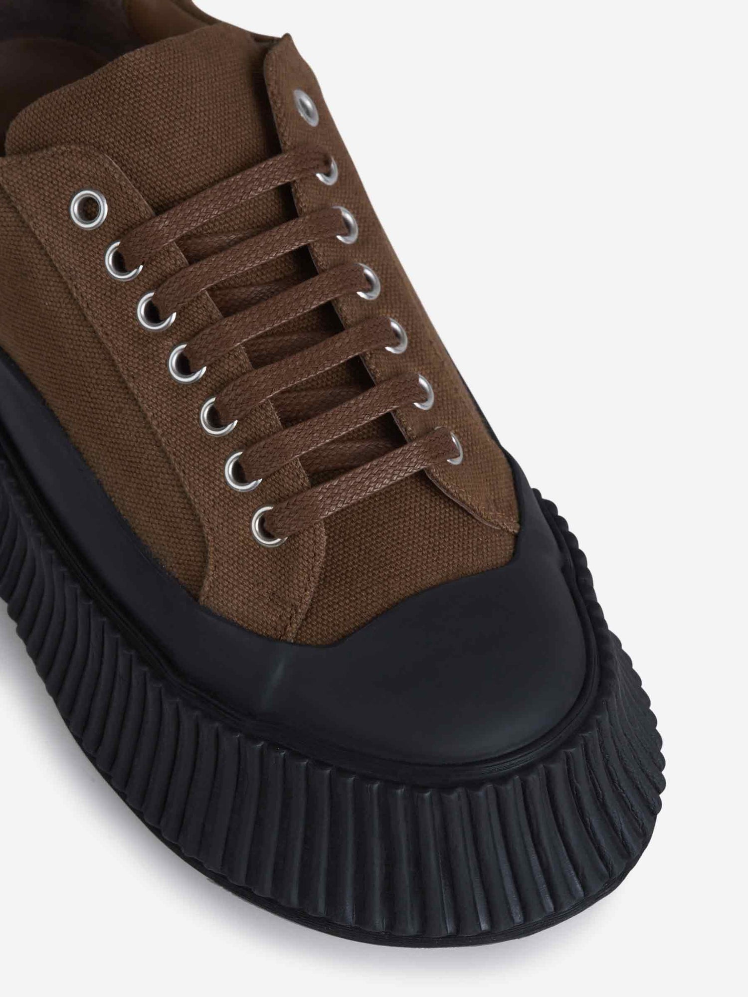 Jil Sander Sneakers Oxford Lona color Marrón sku 806-000138 01 - Foto 4