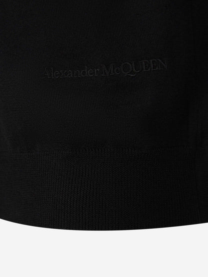 Outlet online Alexander McQueen Hombre Polo Punto Lana color Negro sku 552-001435 01 - Foto 4