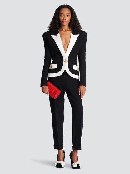 Balmain Blazer Crepé Lana color Negro sku 741-002049 01 - Foto 2