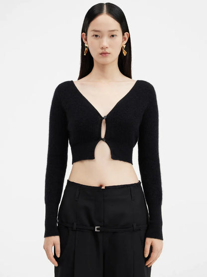 Jacquemus Le Cardigan Alzou color Negro sku 713-000263 01 - Foto 2