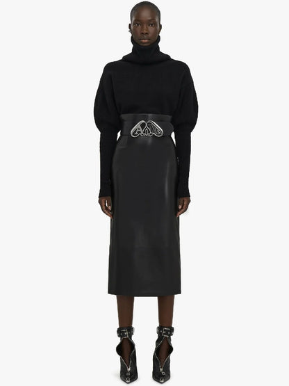 Alexander McQueen Falda Larga Lisa color Negro sku 750-001399 01 - Foto 2