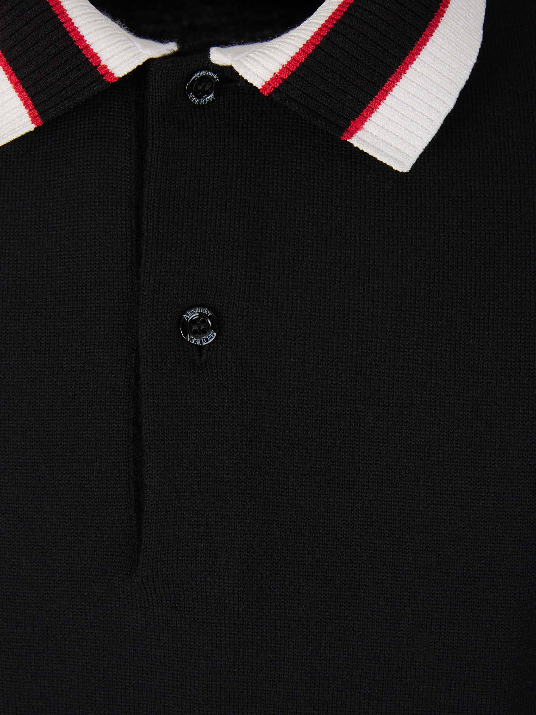 Outlet online Alexander McQueen Hombre Polo Punto Lana color Negro sku 552-001435 01 - Foto 3