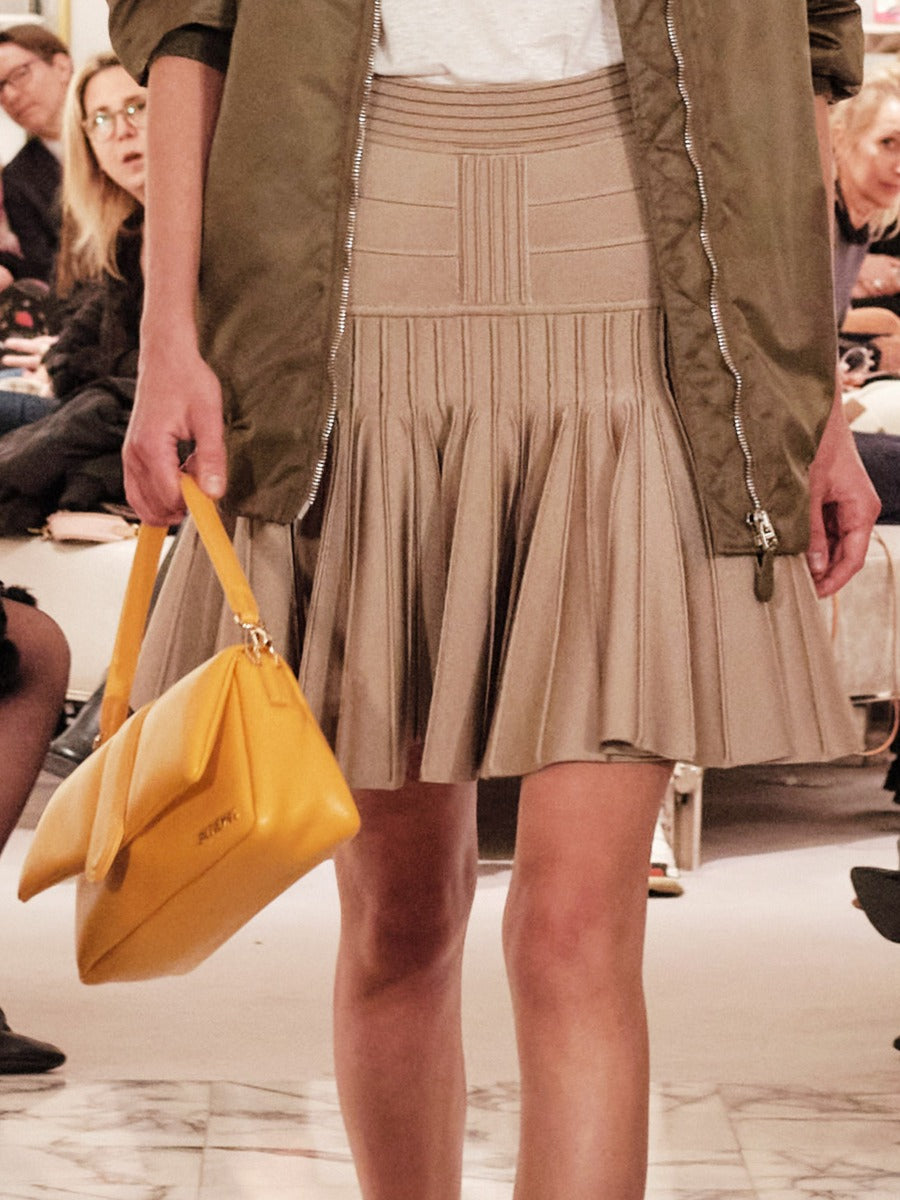 Balmain Falda Punto Plisada color Topo sku 750-001318 01 - Foto 4