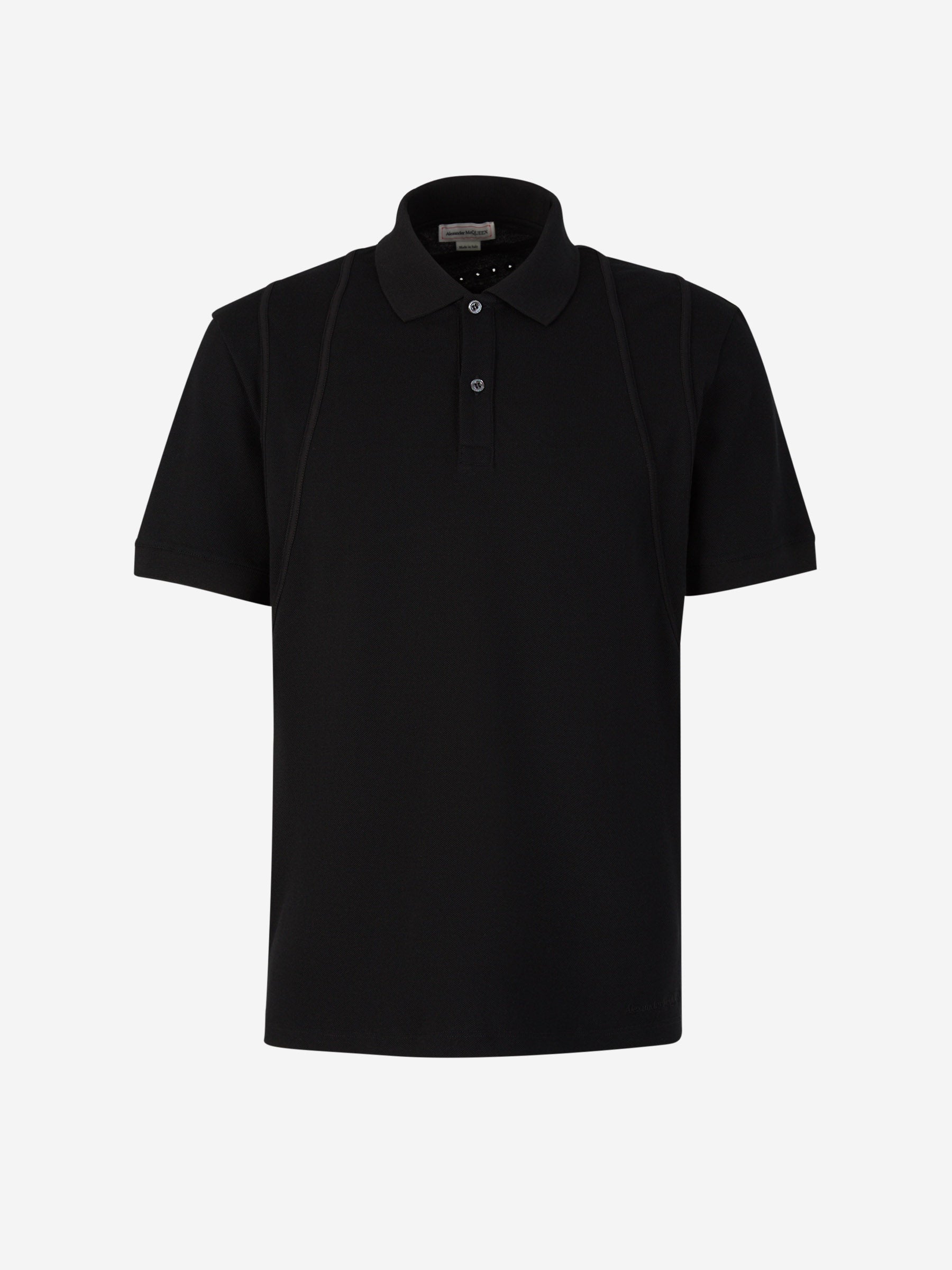 Outlet online Alexander McQueen Hombre Polo Piqué Algodón color Negro sku 552-001437 01 - Foto 1