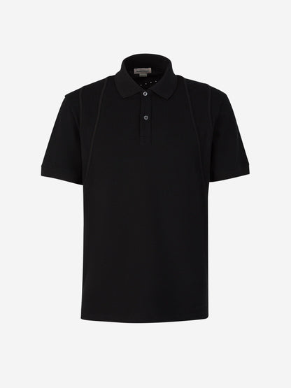 Outlet online Alexander McQueen Hombre Polo Piqué Algodón color Negro sku 552-001437 01 - Foto 1