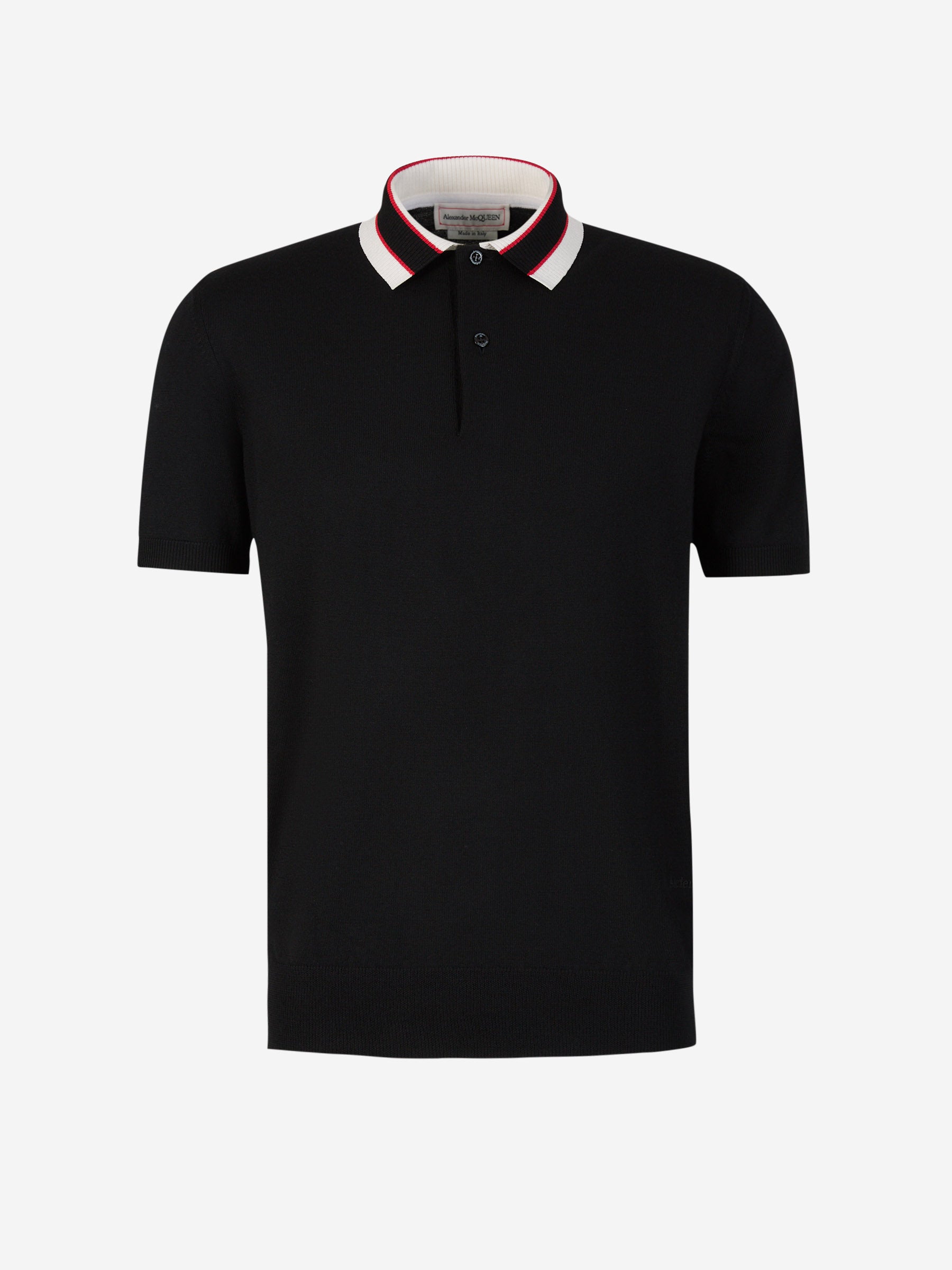 Outlet online Alexander McQueen Hombre Polo Punto Lana color Negro sku 552-001435 01 - Foto 1